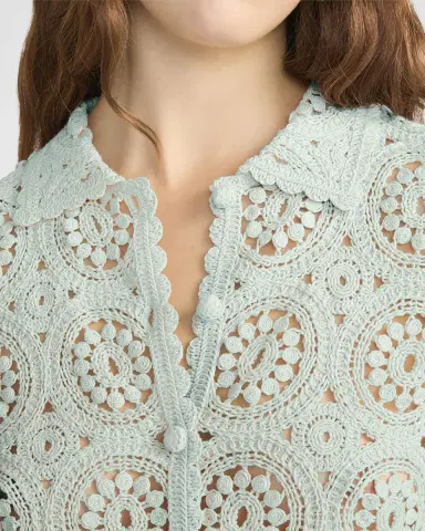 FRAME Crochet Cotton Boxy-Fit Top | Thumbnail 5 FRAME Crochet Cotton Boxy-Fit Top | Thumbnail 5