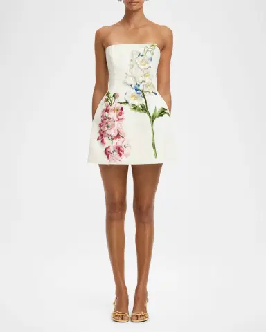 LEO LIN Roselle Strapless Embroidered Bustier Mini Dress | Thumbnail 2 LEO LIN Roselle Strapless Embroidered Bustier Mini Dress | Thumbnail 2