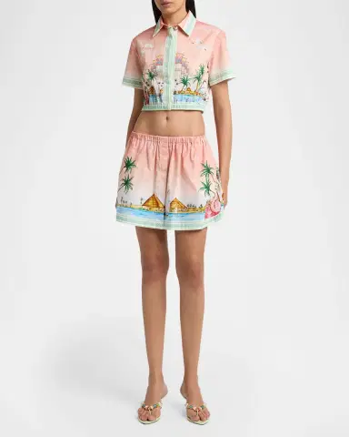 Casablanca Ethereal Cotton Poplin Mini Skirt | Thumbnail 2 Casablanca Ethereal Cotton Poplin Mini Skirt | Thumbnail 2
