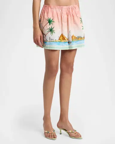 Casablanca Ethereal Cotton Poplin Mini Skirt | Thumbnail 4 Casablanca Ethereal Cotton Poplin Mini Skirt | Thumbnail 4