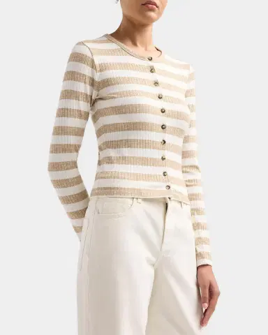 rag & bone Striped Rib-Knit Cardigan | Thumbnail 3 rag & bone Striped Rib-Knit Cardigan | Thumbnail 3
