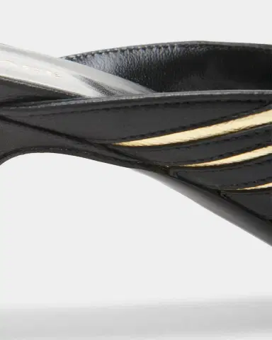 Versace 55MM Metallic Striped Leather Mules | Thumbnail 4 Versace 55MM Metallic Striped Leather Mules | Thumbnail 4