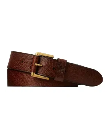 Polo Ralph Lauren Men's Gold-Tone Buckle Pebbled Leather Belt | Thumbnail 3 Polo Ralph Lauren Men's Gold-Tone Buckle Pebbled Leather Belt | Thumbnail 3