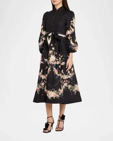 Zimmermann Valiant Buttoned Midi Dress | Thumbnail 4 Zimmermann Valiant Buttoned Midi Dress | Thumbnail 4