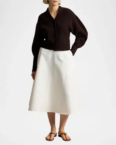 Polo Ralph Lauren Cotton-Wool A-Line Midi Skirt | Thumbnail 2 Polo Ralph Lauren Cotton-Wool A-Line Midi Skirt | Thumbnail 2