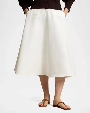 Polo Ralph Lauren Cotton-Wool A-Line Midi Skirt | Thumbnail 4 Polo Ralph Lauren Cotton-Wool A-Line Midi Skirt | Thumbnail 4