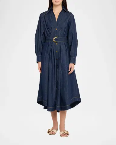 Zimmermann Denim Midi Shirtdress | Thumbnail 2 Zimmermann Denim Midi Shirtdress | Thumbnail 2