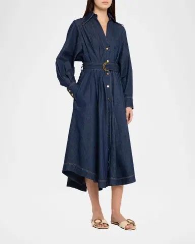 Zimmermann Denim Midi Shirtdress | Thumbnail 4 Zimmermann Denim Midi Shirtdress | Thumbnail 4