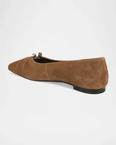 Vince Dany Gathered Suede Ballerina Flats | Thumbnail 3 Vince Dany Gathered Suede Ballerina Flats | Thumbnail 3