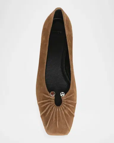 Vince Dany Gathered Suede Ballerina Flats | Thumbnail 4 Vince Dany Gathered Suede Ballerina Flats | Thumbnail 4