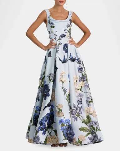 ALICE + OLIVIA Estrella Embellished Maxi Dress | Thumbnail 2 ALICE + OLIVIA Estrella Embellished Maxi Dress | Thumbnail 2