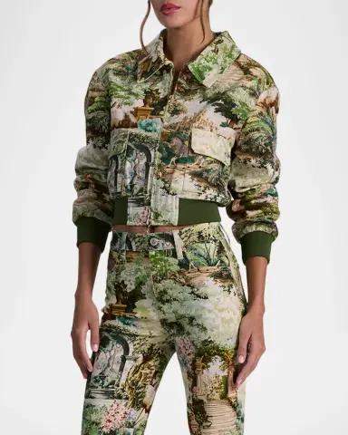 ALICE + OLIVIA Willard Denim Bomber Jacket | Thumbnail 6 ALICE + OLIVIA Willard Denim Bomber Jacket | Thumbnail 6