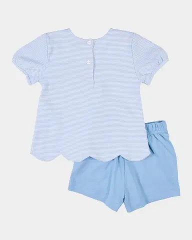 Florence Eiseman Girl's School Supplies Applique T-Shirt & Shorts Set, Size 2T-6 | Thumbnail 2 Florence Eiseman Girl's School Supplies Applique T-Shirt & Shorts Set, Size 2T-6 | Thumbnail 2