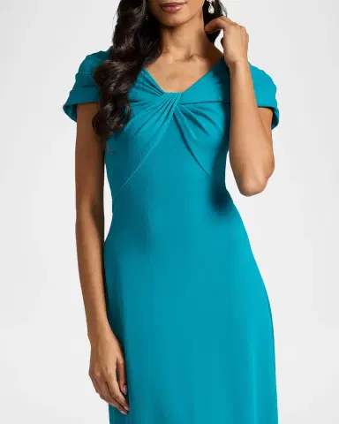 Tadashi Shoji Twist-Front Crepe Trumpet Gown | Thumbnail 4 Tadashi Shoji Twist-Front Crepe Trumpet Gown | Thumbnail 4