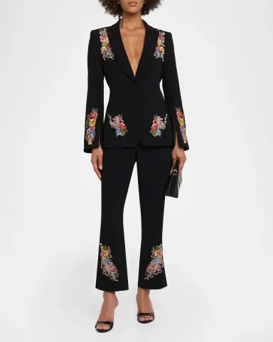 Cinq à Sept Floral Border Cropped Trousers | Thumbnail 2 Cinq à Sept Floral Border Cropped Trousers | Thumbnail 2