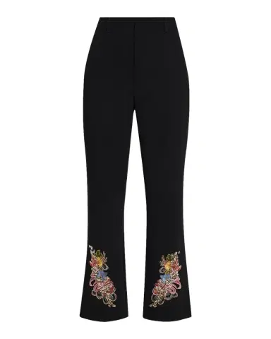 Cinq à Sept Floral Border Cropped Trousers | Thumbnail 1 Cinq à Sept Floral Border Cropped Trousers | Thumbnail 1