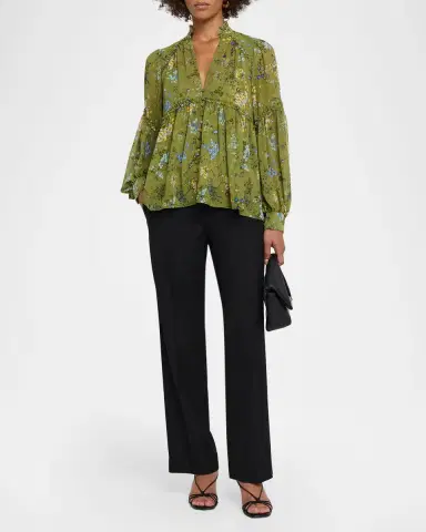 Cinq a Sept Windswept Floral Blouse | Thumbnail 2 Cinq a Sept Windswept Floral Blouse | Thumbnail 2