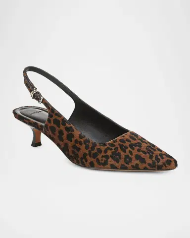 Vince 45mm Sabra II Leopard Calf Hair Slingback Pumps | Thumbnail 2 Vince 45mm Sabra II Leopard Calf Hair Slingback Pumps | Thumbnail 2