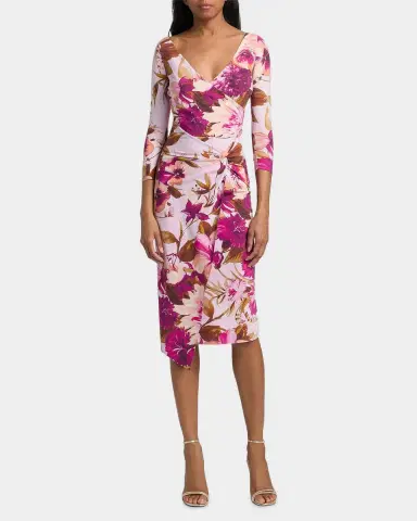 Chiara Boni La Petite Robe Axas Gathered Abstract-Print Midi Dress | Thumbnail 2 Chiara Boni La Petite Robe Axas Gathered Abstract-Print Midi Dress | Thumbnail 2