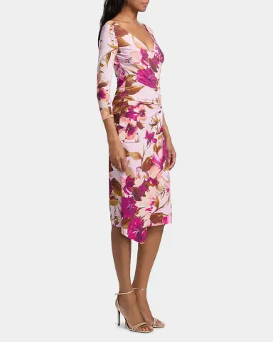 Chiara Boni La Petite Robe Axas Gathered Abstract-Print Midi Dress | Thumbnail 7 Chiara Boni La Petite Robe Axas Gathered Abstract-Print Midi Dress | Thumbnail 7
