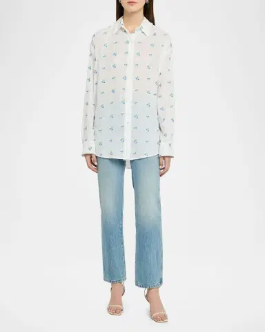 CISSA Floral Oversized Button-Front Shirt | Thumbnail 2 CISSA Floral Oversized Button-Front Shirt | Thumbnail 2