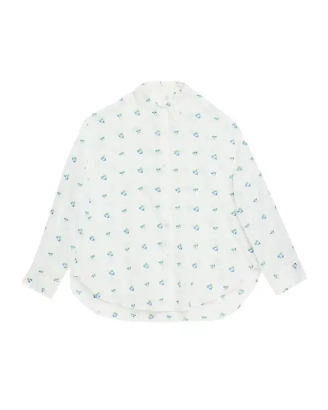 Floral Oversized Button-Front Shirt Floral Oversized Button-Front Shirt