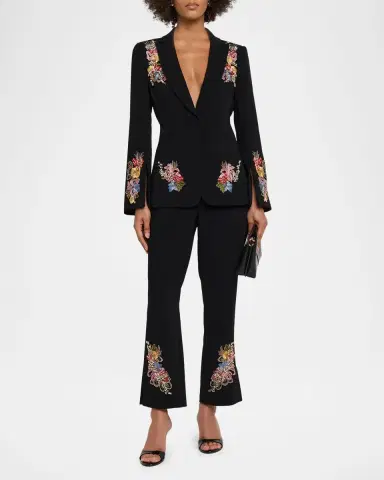 Cinq à Sept Rhinestone Floral Peak-Lapel Blazer | Thumbnail 2 Cinq à Sept Rhinestone Floral Peak-Lapel Blazer | Thumbnail 2