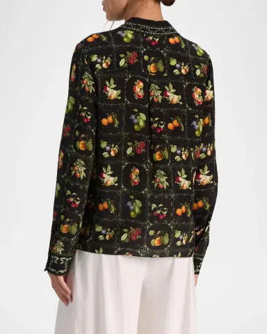 ALICE + OLIVIA Willa Silk Placket Top | Thumbnail 3 ALICE + OLIVIA Willa Silk Placket Top | Thumbnail 3