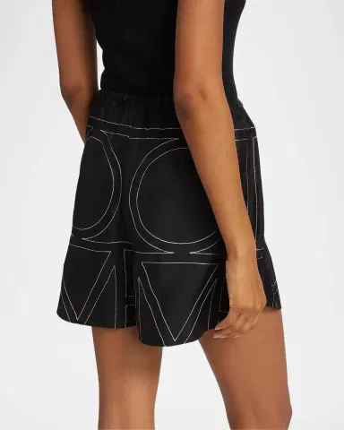 TOTEME Silk Stitched-Logo Shorts | Thumbnail 3 TOTEME Silk Stitched-Logo Shorts | Thumbnail 3