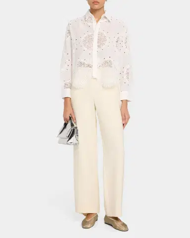 CISSA Eyelet Embroidered Button-Front Shirt | Thumbnail 2 CISSA Eyelet Embroidered Button-Front Shirt | Thumbnail 2