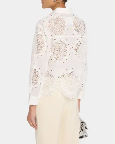 CISSA Eyelet Embroidered Button-Front Shirt | Thumbnail 3 CISSA Eyelet Embroidered Button-Front Shirt | Thumbnail 3