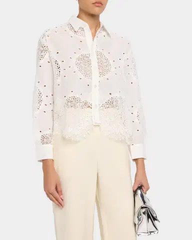 CISSA Eyelet Embroidered Button-Front Shirt | Thumbnail 4 CISSA Eyelet Embroidered Button-Front Shirt | Thumbnail 4