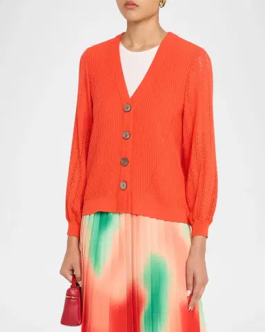 Misook Pointelle-Knit Cardigan | Thumbnail 4 Misook Pointelle-Knit Cardigan | Thumbnail 4