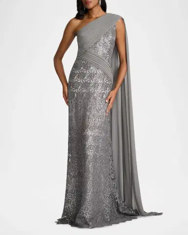 Tadashi Shoji Draped One-Shoulder Sequin Gown | Thumbnail 2 Tadashi Shoji Draped One-Shoulder Sequin Gown | Thumbnail 2