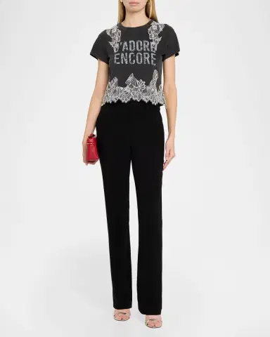 Cinq à Sept J 'Adore Encore Cropped T-Shirt | Thumbnail 2 Cinq à Sept J 'Adore Encore Cropped T-Shirt | Thumbnail 2