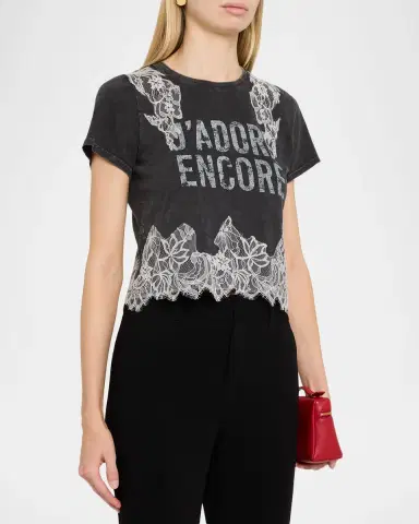 Cinq à Sept J 'Adore Encore Cropped T-Shirt | Thumbnail 4 Cinq à Sept J 'Adore Encore Cropped T-Shirt | Thumbnail 4