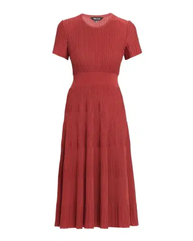 Misook Rib-Knit Fit & Flare Midi-Dress | Thumbnail 1 Misook Rib-Knit Fit & Flare Midi-Dress | Thumbnail 1