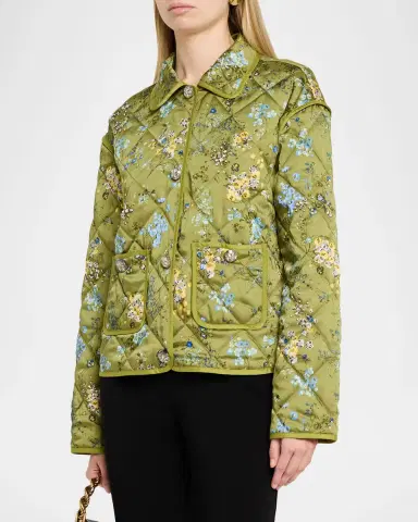 Cinq à Sept Windswept Floral Quilted Jacket | Thumbnail 4 Cinq à Sept Windswept Floral Quilted Jacket | Thumbnail 4