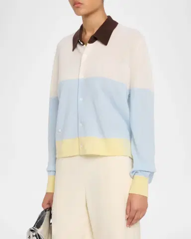 CISSA Cashmere-Wool Colorblock Polo Cardigan | Thumbnail 4 CISSA Cashmere-Wool Colorblock Polo Cardigan | Thumbnail 4