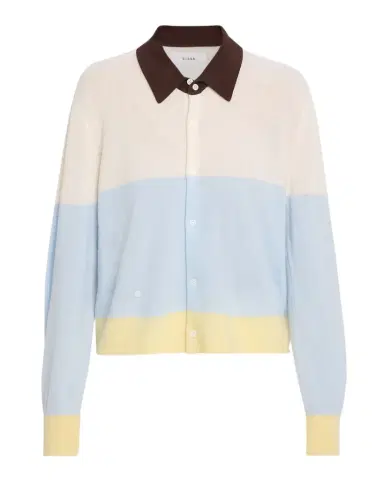 CISSA Cashmere-Wool Colorblock Polo Cardigan | Thumbnail 1 CISSA Cashmere-Wool Colorblock Polo Cardigan | Thumbnail 1