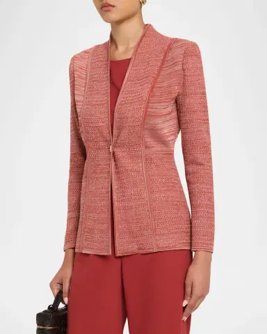 Misook Tailored Mélange Knit Jacket | Thumbnail 4 Misook Tailored Mélange Knit Jacket | Thumbnail 4
