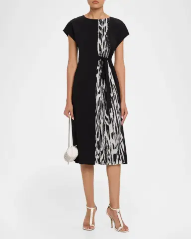 Misook Ikat Belted Knee-Length Dress | Thumbnail 2 Misook Ikat Belted Knee-Length Dress | Thumbnail 2