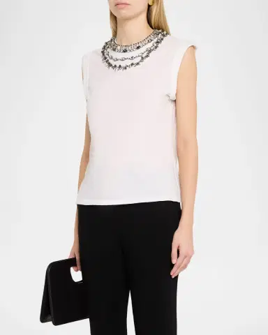 Cinq a Sept Bella Chunky Layered Necklace T-Shirt | Thumbnail 4 Cinq a Sept Bella Chunky Layered Necklace T-Shirt | Thumbnail 4