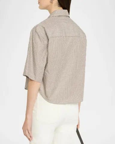 CISSA Striped Cotton Polo Shirt | Thumbnail 3 CISSA Striped Cotton Polo Shirt | Thumbnail 3