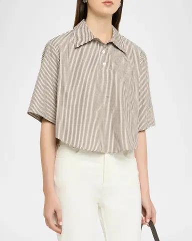 CISSA Striped Cotton Polo Shirt | Thumbnail 4 CISSA Striped Cotton Polo Shirt | Thumbnail 4