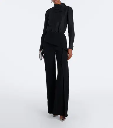 Roland Mouret Bow-detail jacquard ramie and silk bodysuit | Thumbnail 3 Roland Mouret Bow-detail jacquard ramie and silk bodysuit | Thumbnail 3