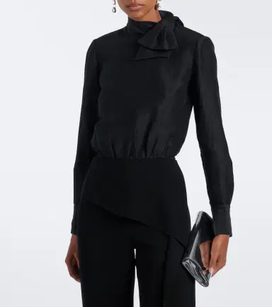 Roland Mouret Bow-detail jacquard ramie and silk bodysuit | Thumbnail 5 Roland Mouret Bow-detail jacquard ramie and silk bodysuit | Thumbnail 5