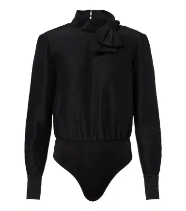 Roland Mouret Bow-detail jacquard ramie and silk bodysuit | Thumbnail 1 Roland Mouret Bow-detail jacquard ramie and silk bodysuit | Thumbnail 1