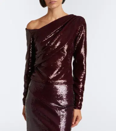 Roland Mouret Draped sequined asymmetric top | Thumbnail 3 Roland Mouret Draped sequined asymmetric top | Thumbnail 3