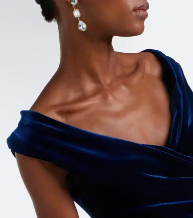 Monique Lhuillier Embellished draped velvet gown | Thumbnail 4 Monique Lhuillier Embellished draped velvet gown | Thumbnail 4
